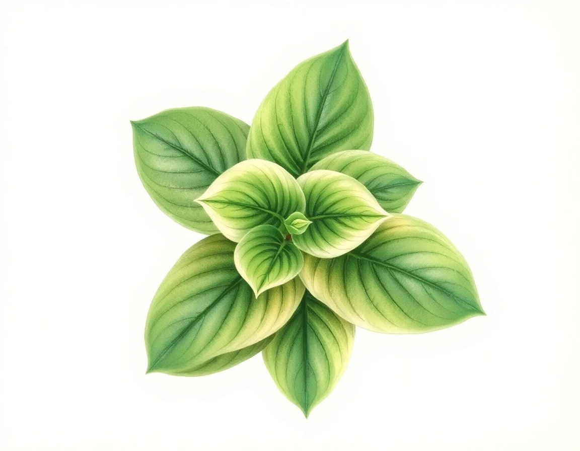 Watercolor illustration of Hosta 'Kayla Marie'