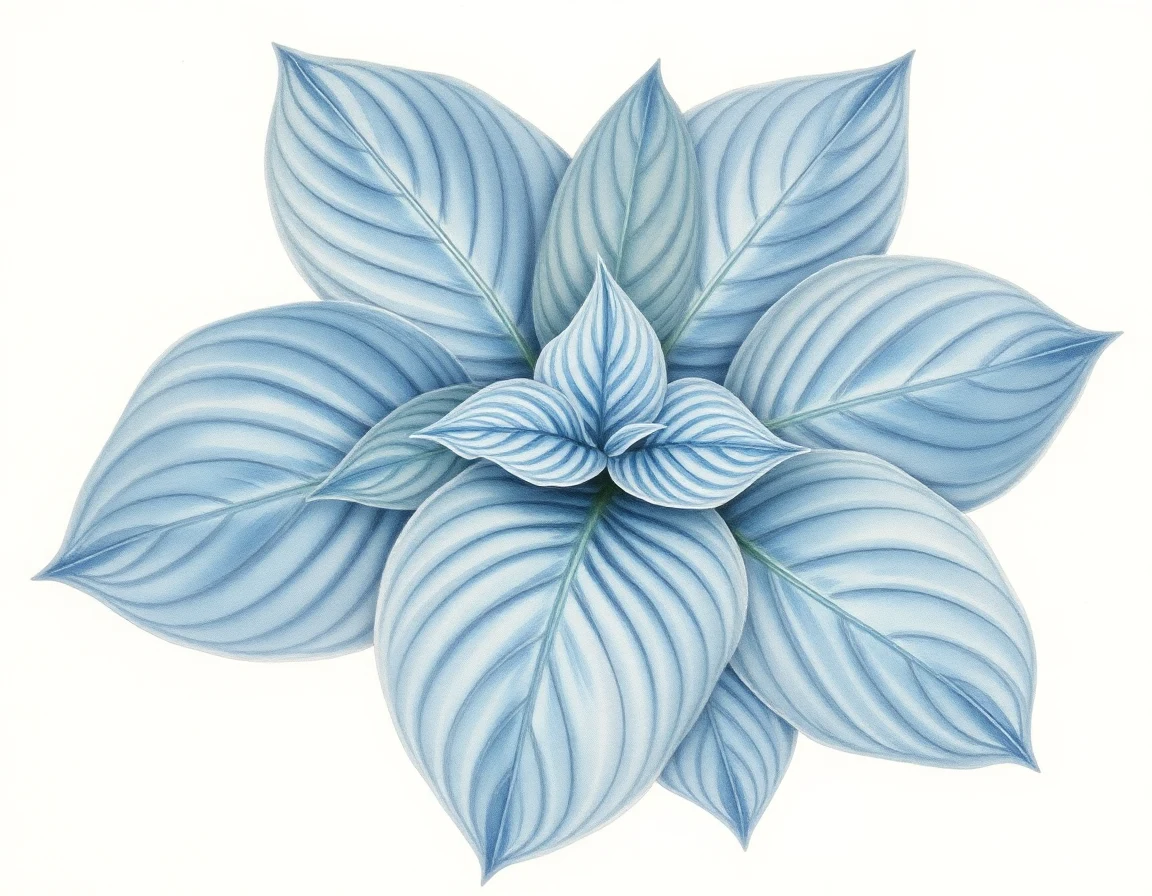 Watercolor illustration of Hosta 'Kelly'