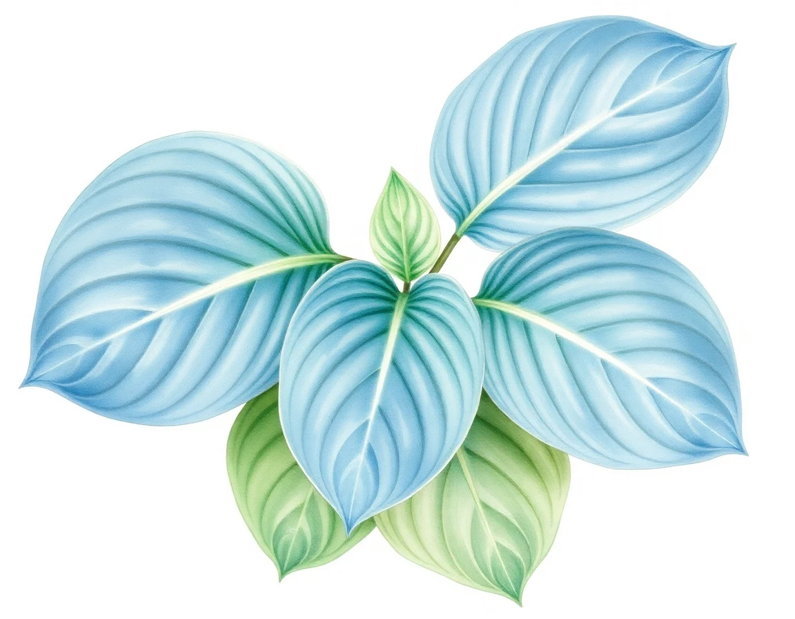 Watercolor illustration of Hosta 'Kempen Red Twist'