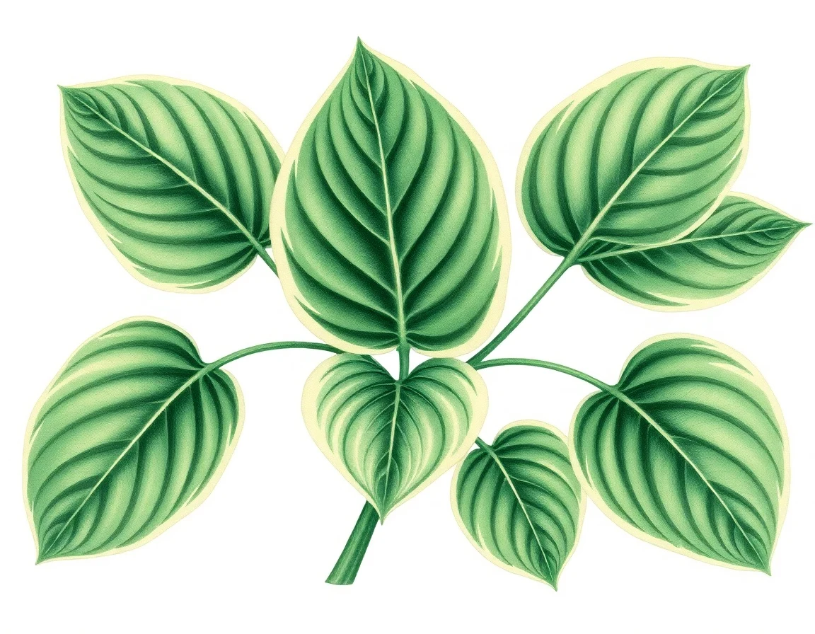 Watercolor illustration of Hosta 'Kempton Run'
