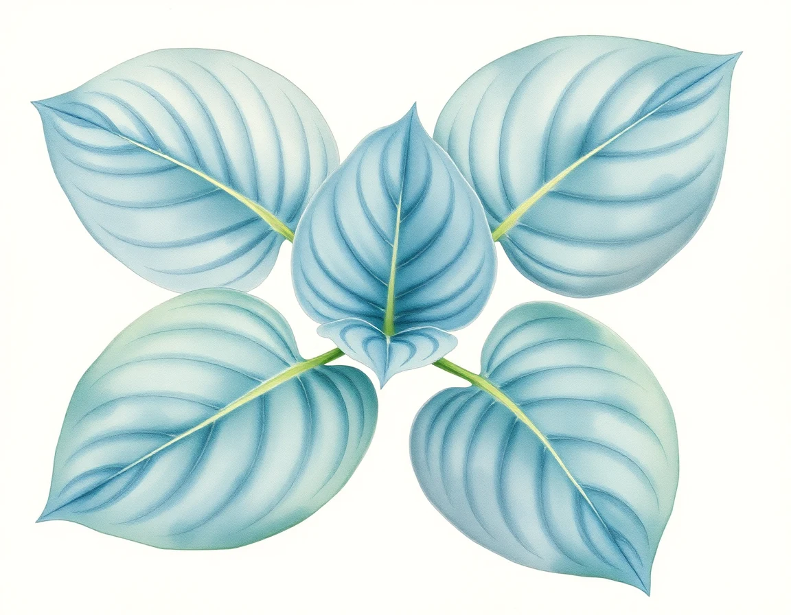 Watercolor illustration of Hosta 'Kenny Love Blue'