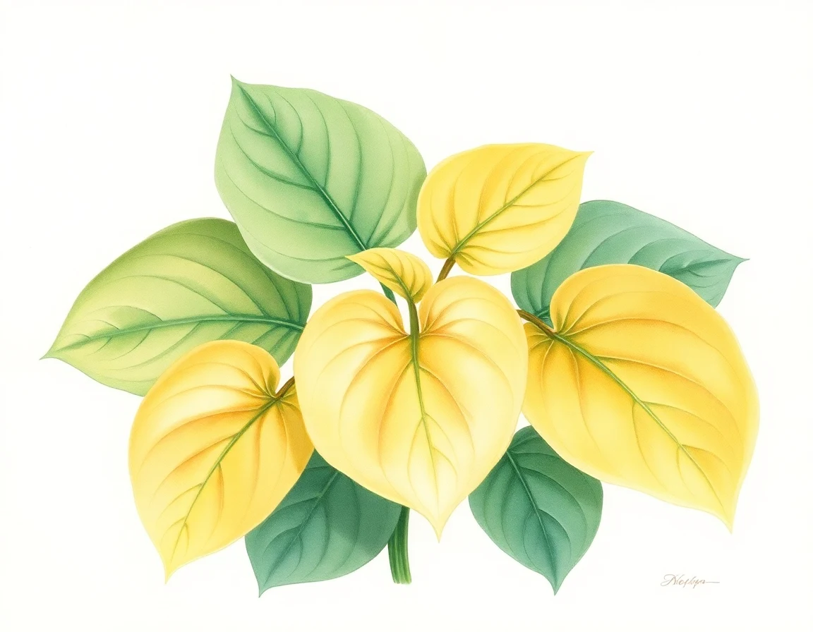 Watercolor illustration of Hosta 'Kerplunk'