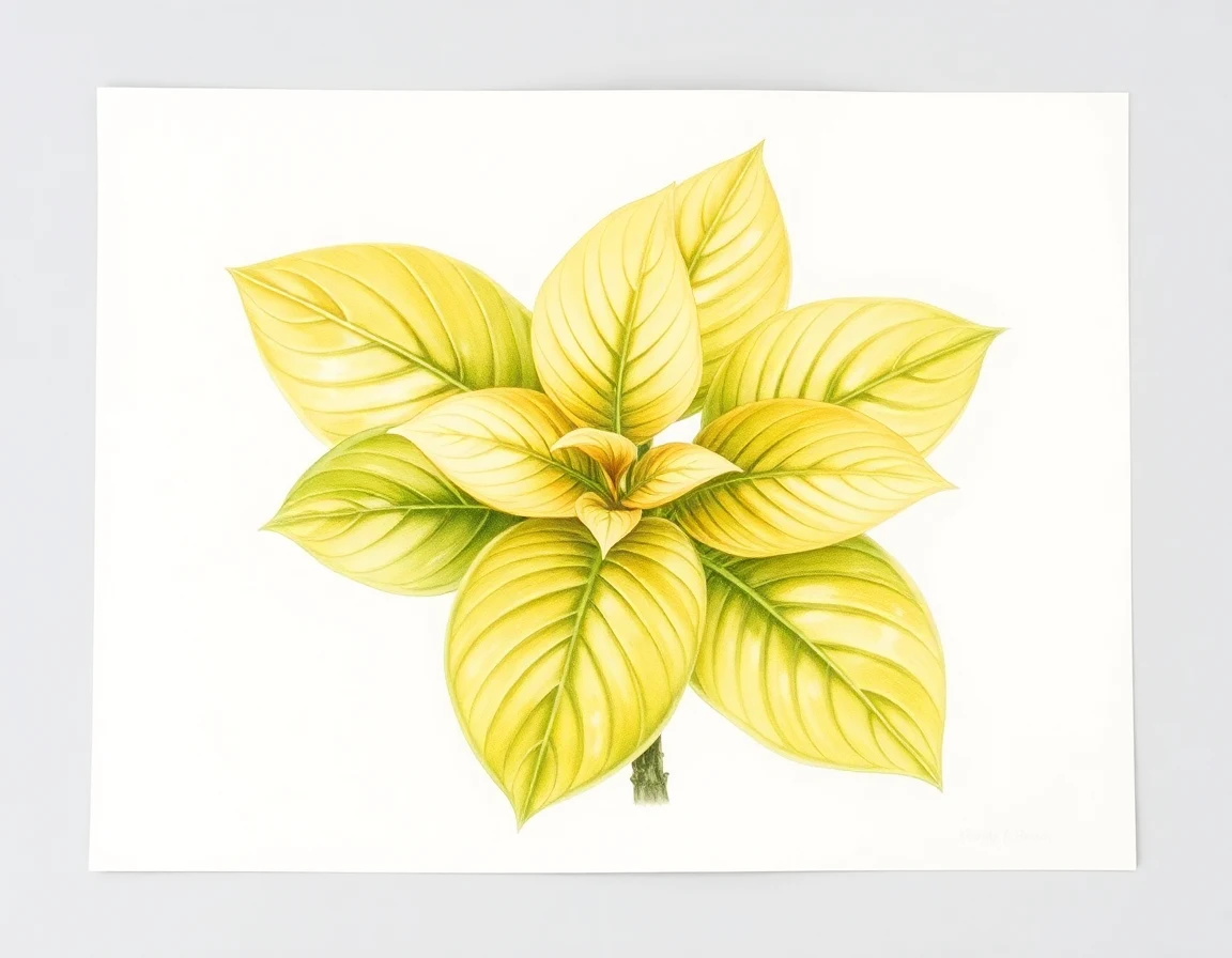 Watercolor illustration of Hosta 'Key Lime'