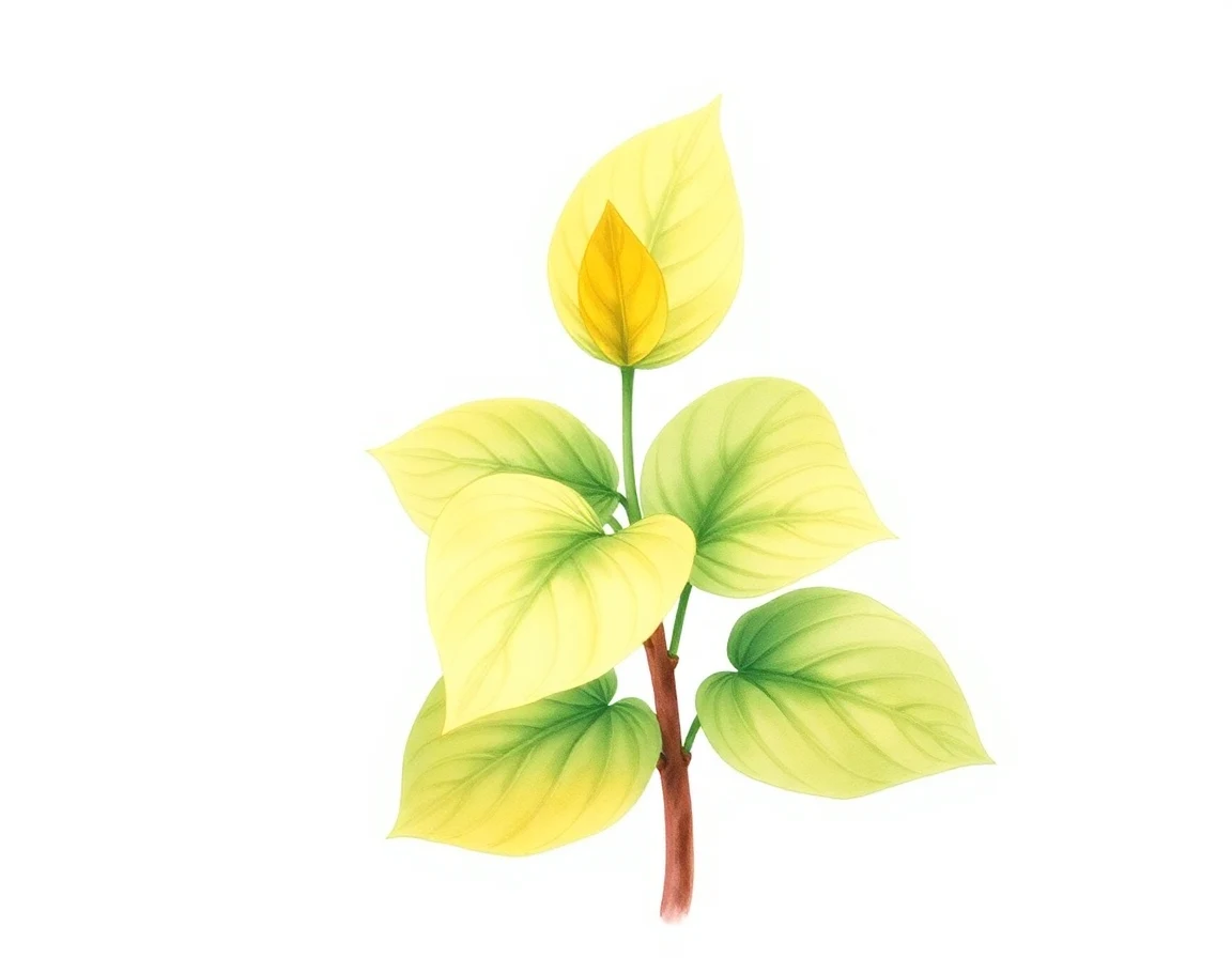 Watercolor illustration of Hosta 'Ki Nakafu Otome'