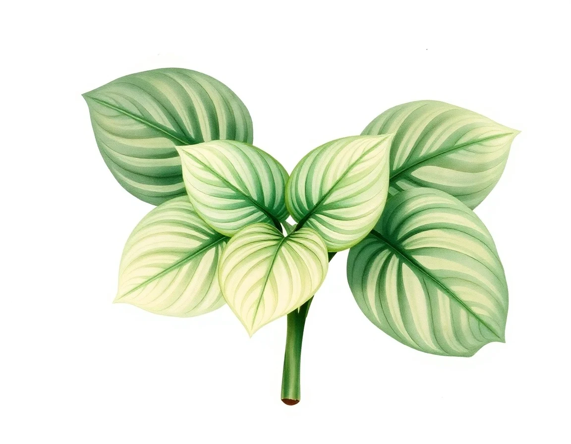 Watercolor illustration of Hosta 'Kilowatt'