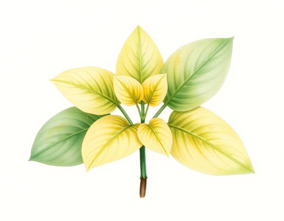 Watercolor illustration of Hosta 'Kim Sue'