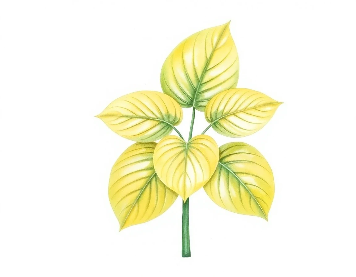 Watercolor illustration of Hosta 'King Cobra'