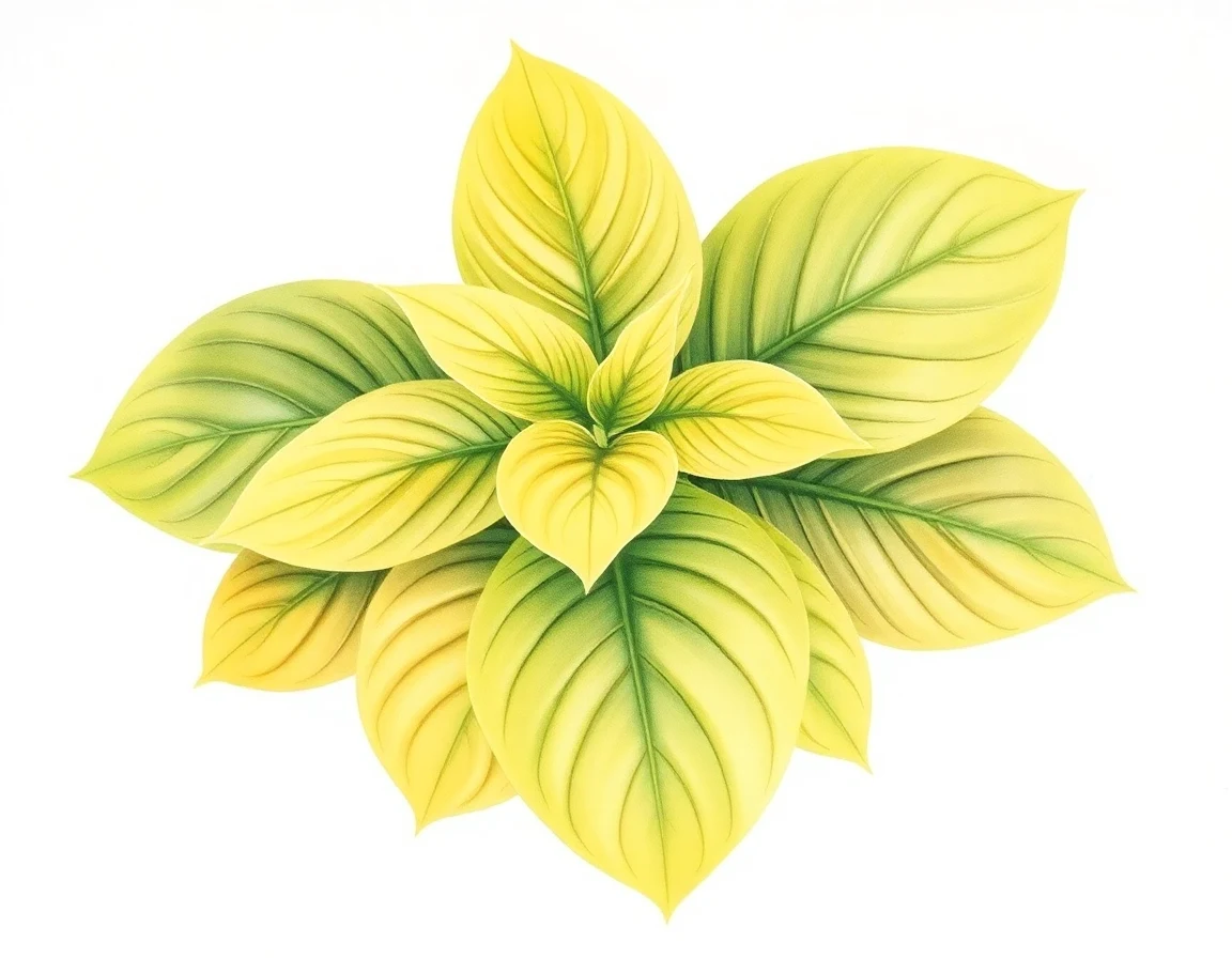 Watercolor illustration of Hosta 'King Croesus'