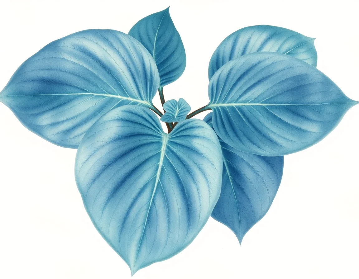 Watercolor illustration of Hosta 'King John'