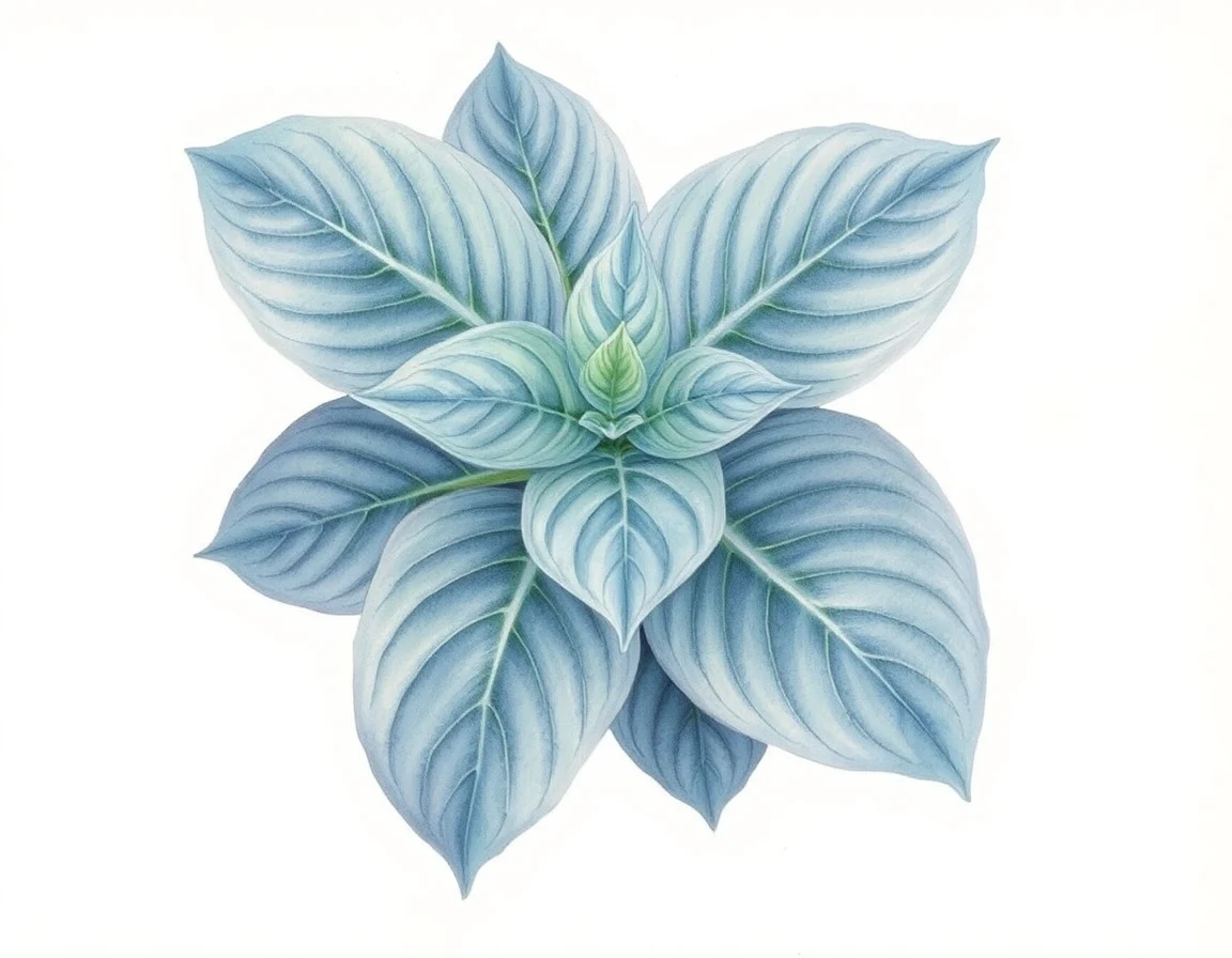 Watercolor illustration of Hosta 'King of the Hill'