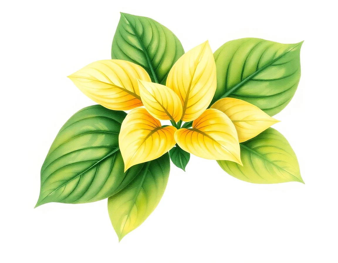 Watercolor illustration of Hosta 'King Tut'