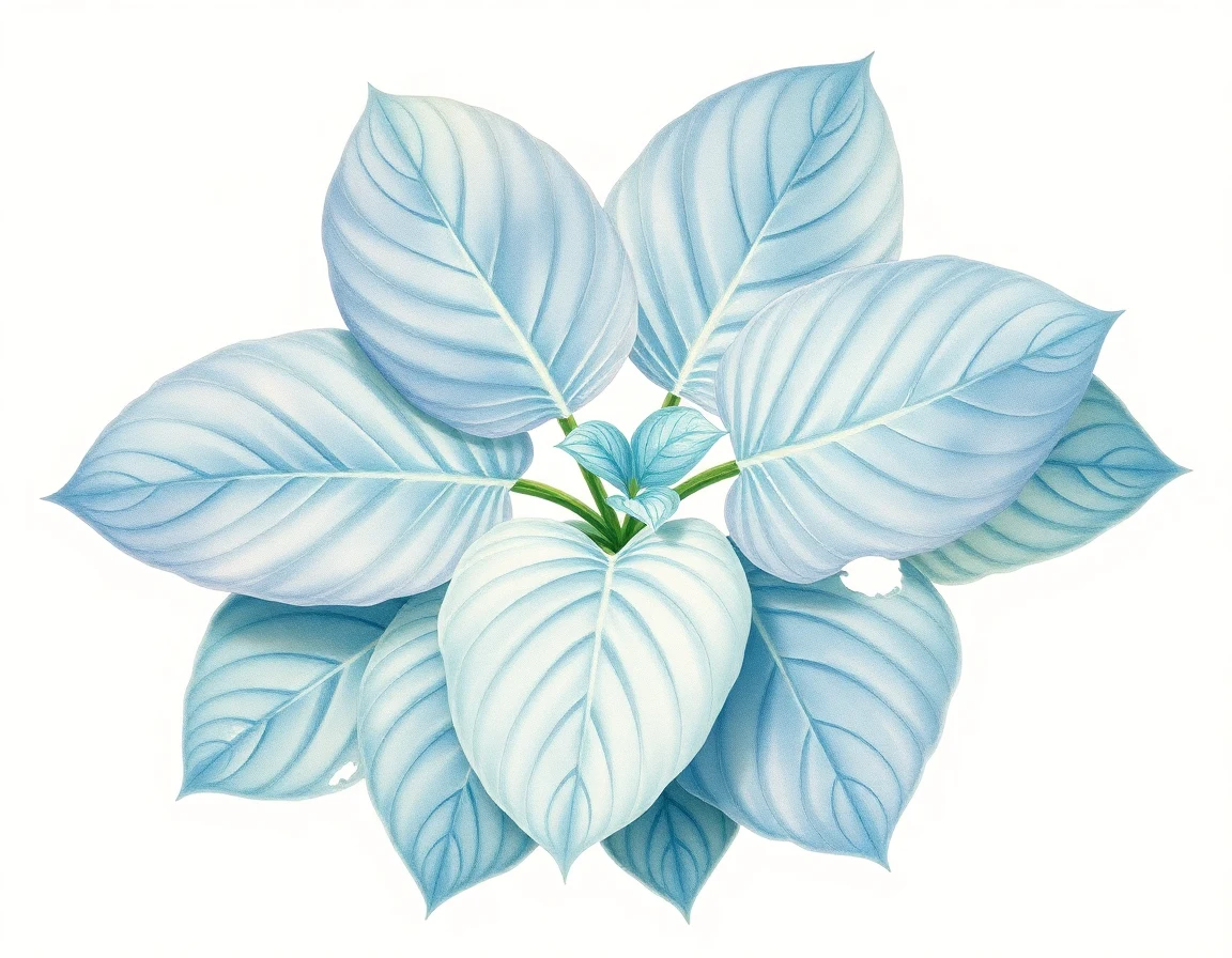 Watercolor illustration of Hosta 'King's Black Knight'