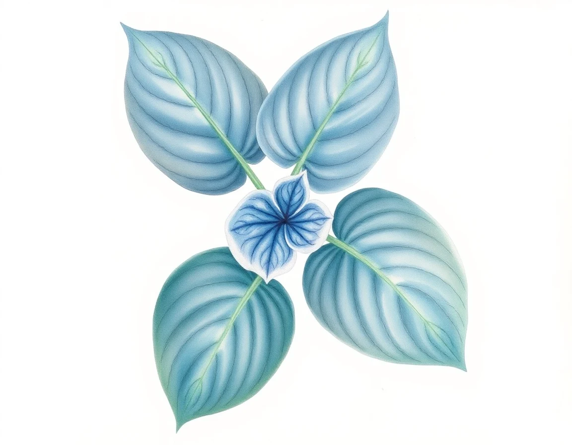 Watercolor illustration of Hosta 'Kiss Me Kwick'