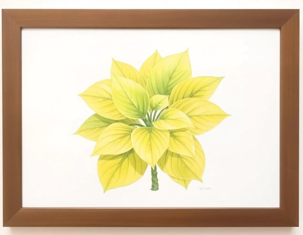Watercolor illustration of Hosta 'Kiwi Kaniere Gold'