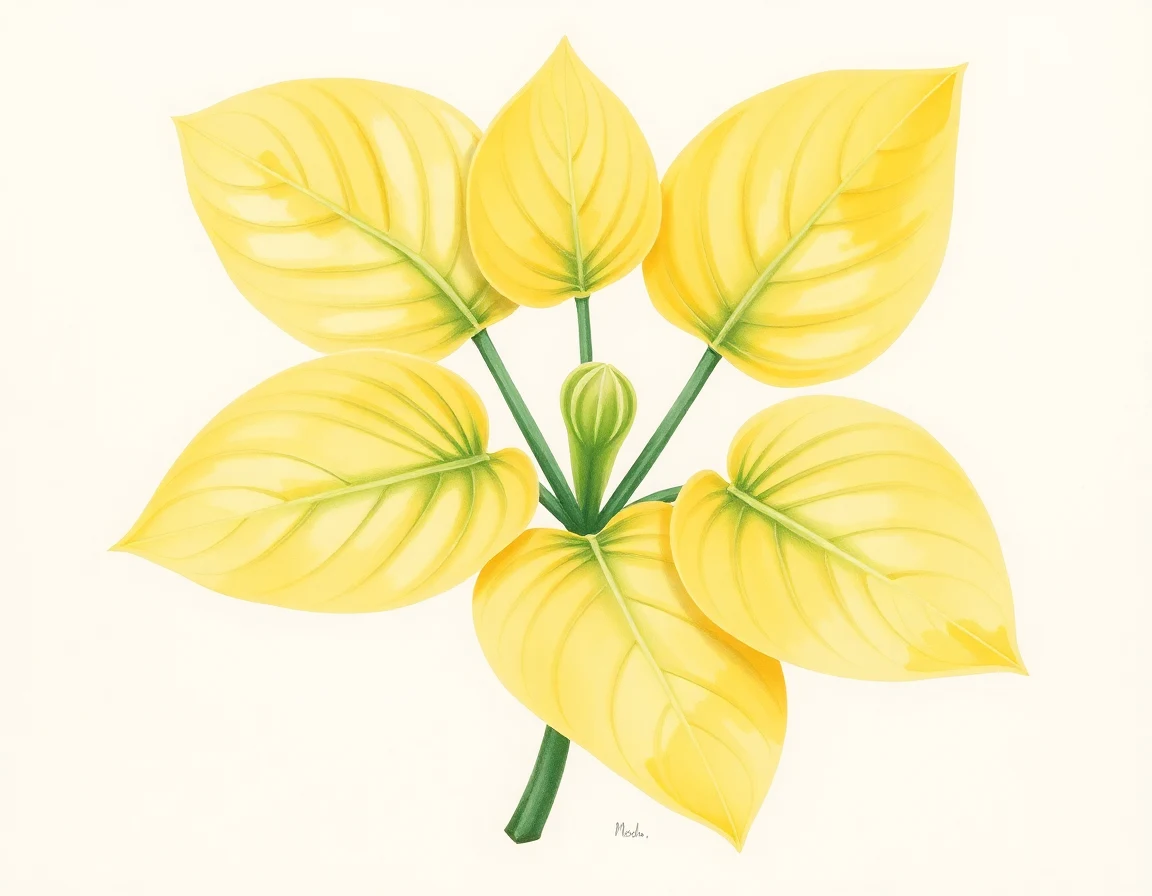 Watercolor illustration of Hosta 'Kiwi Sunlover'