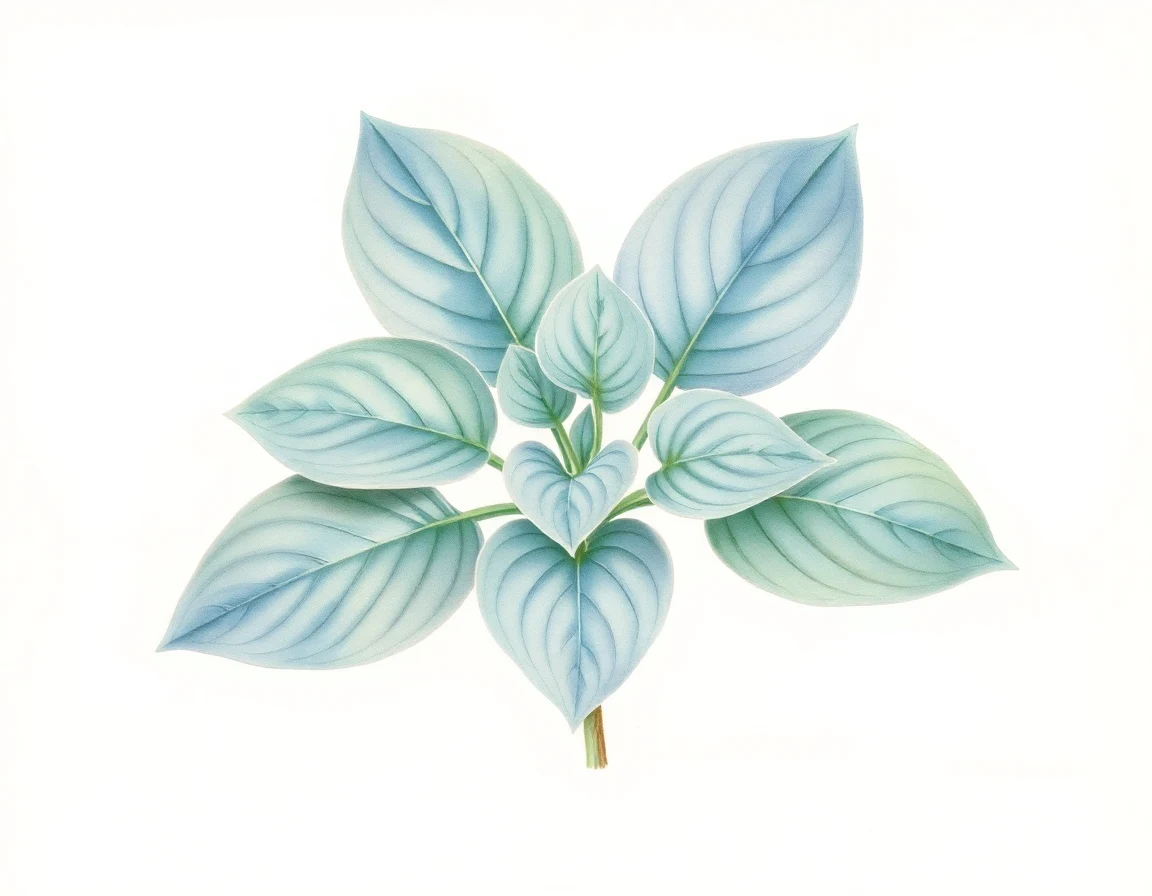 Watercolor illustration of Hosta 'Kiwi Sunshine'