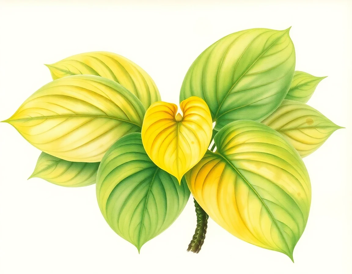Watercolor illustration of Hosta 'Kiwi Treasure Trove'