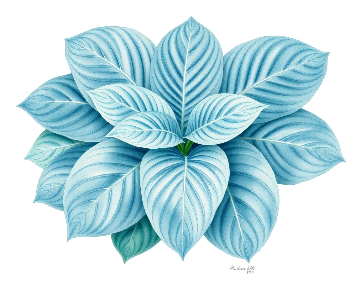 Watercolor illustration of Hosta 'Klaus von Klitzing'