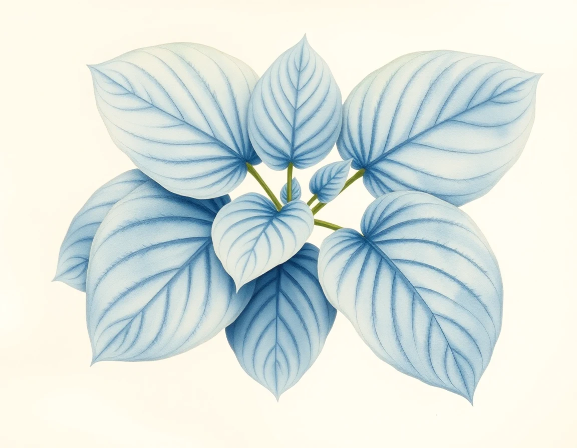 Watercolor illustration of Hosta 'Klondike'