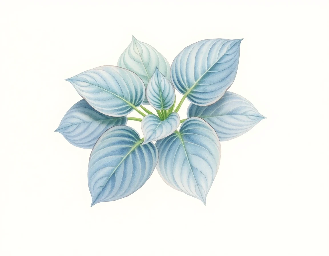 Watercolor illustration of Hosta 'Knight’s Journey'