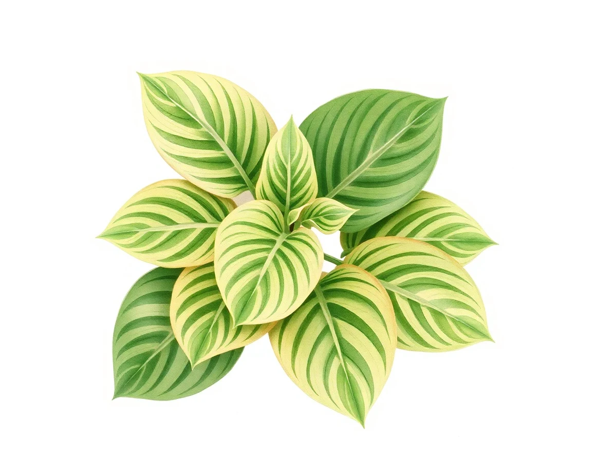 Watercolor illustration of Hosta 'Knit Pickin'