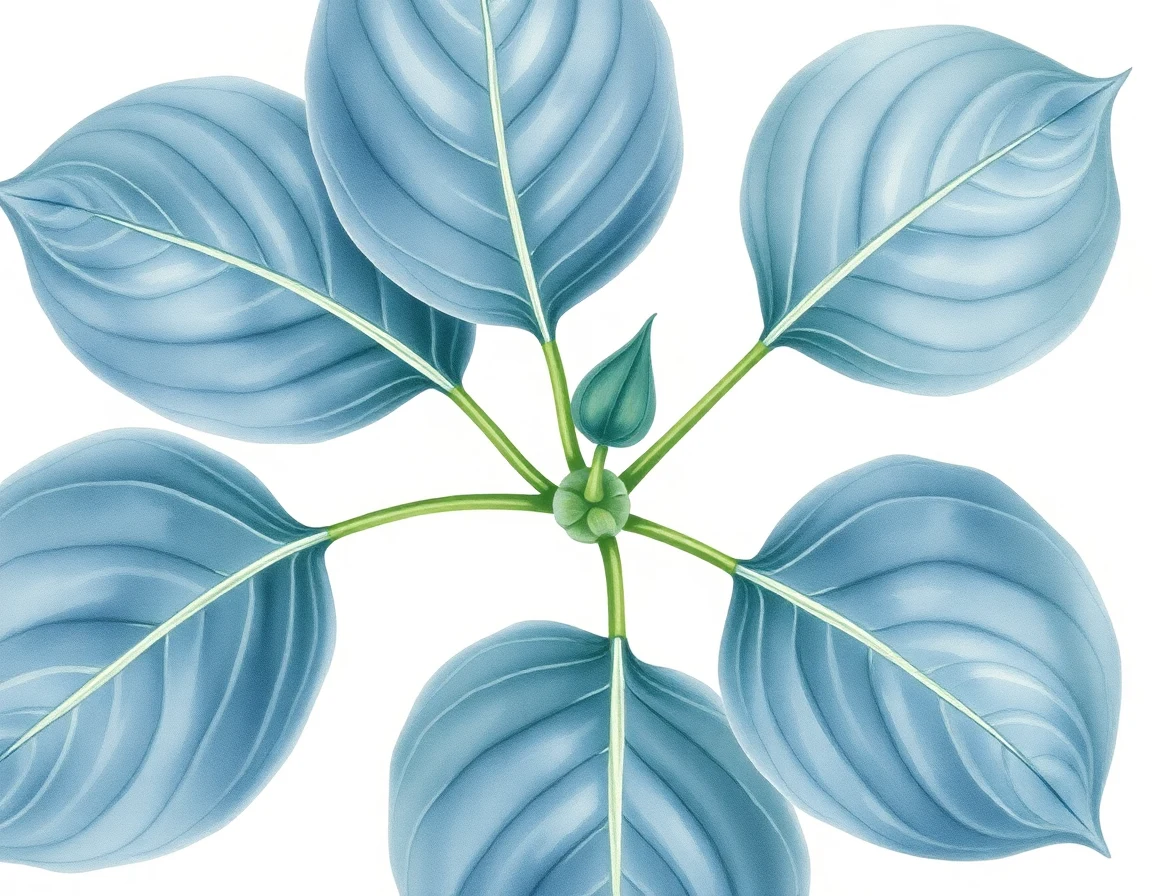 Watercolor illustration of Hosta 'Komodo Dragon'