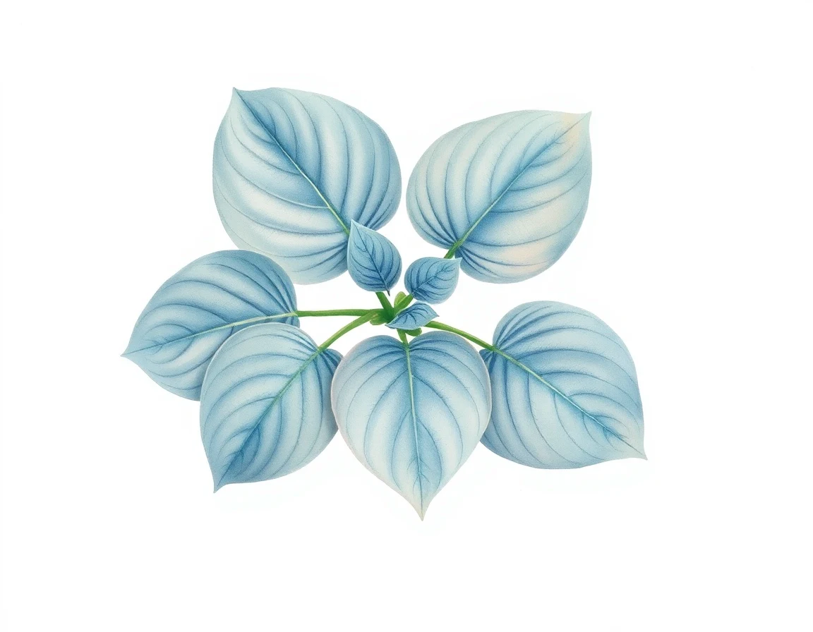 Watercolor illustration of Hosta 'Krista'
