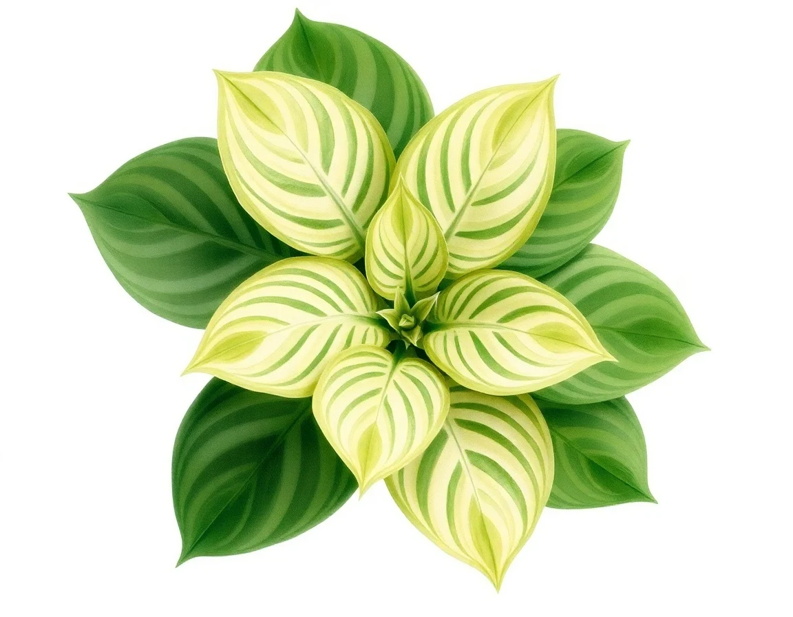 Watercolor illustration of Hosta 'Kryptonite'