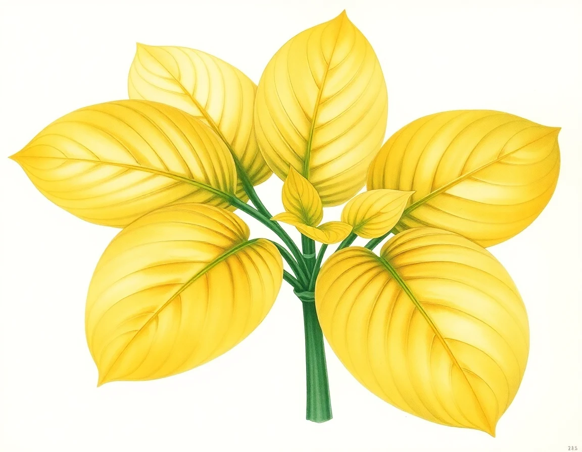 Watercolor illustration of Hosta 'L.E.W.'