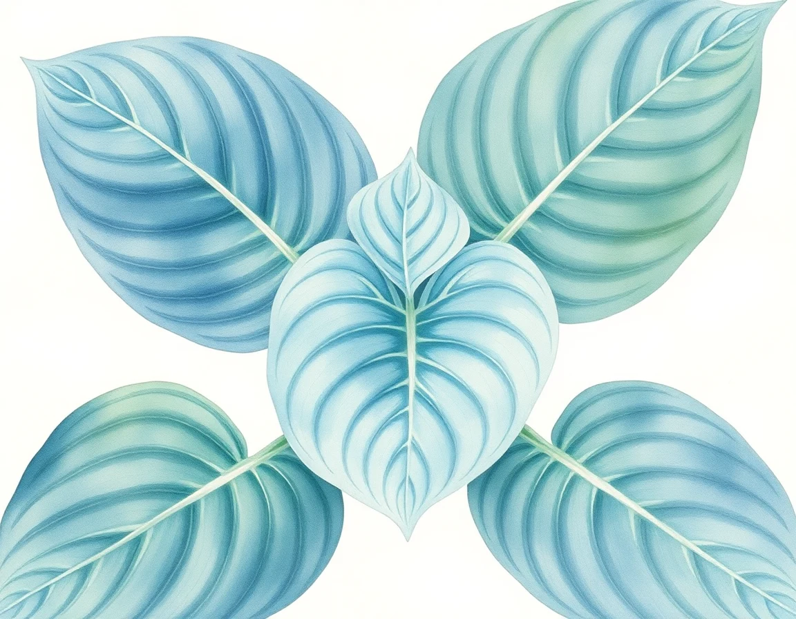 Watercolor illustration of Hosta 'Lac Leman'