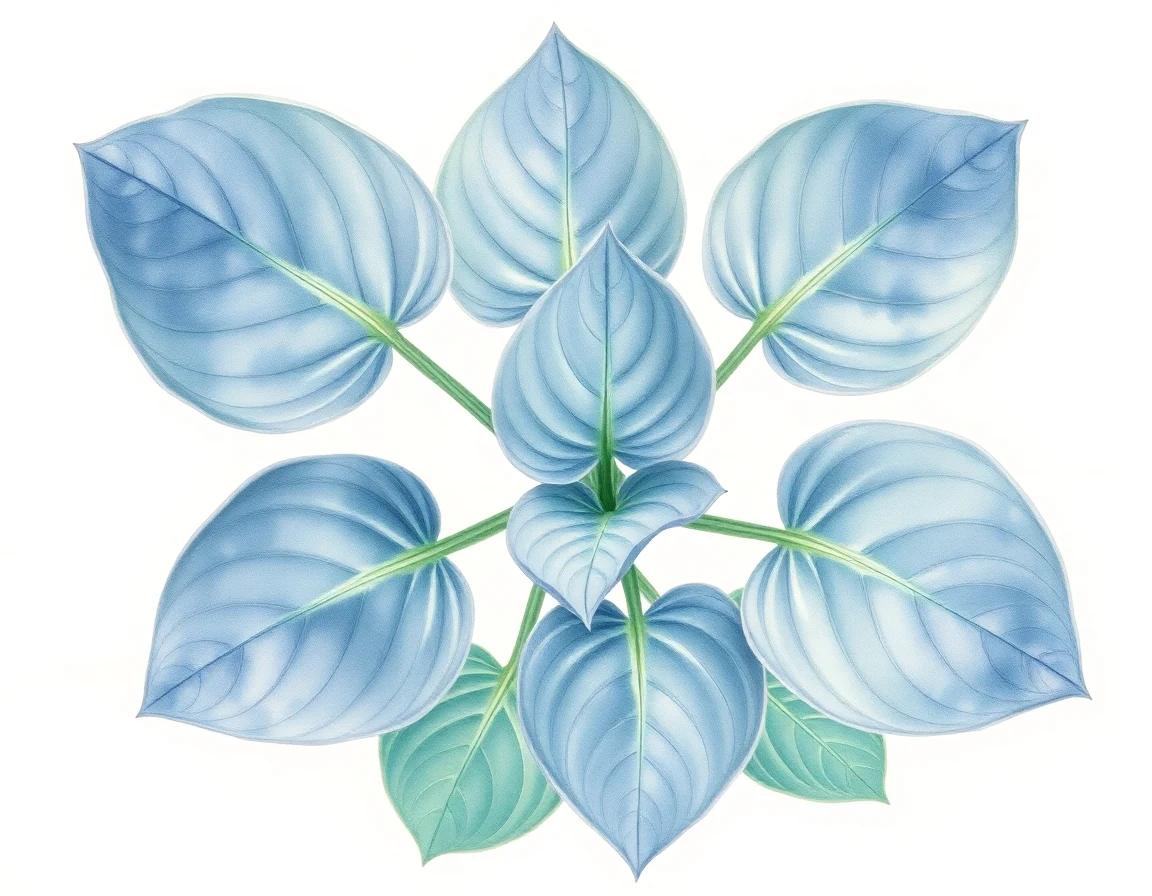 Watercolor illustration of Hosta 'Lacy Belle'