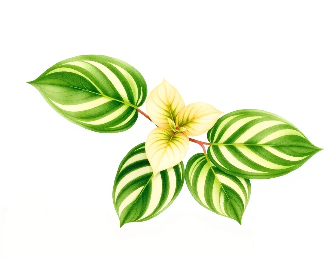 Watercolor illustration of Hosta 'Lady Christin May'
