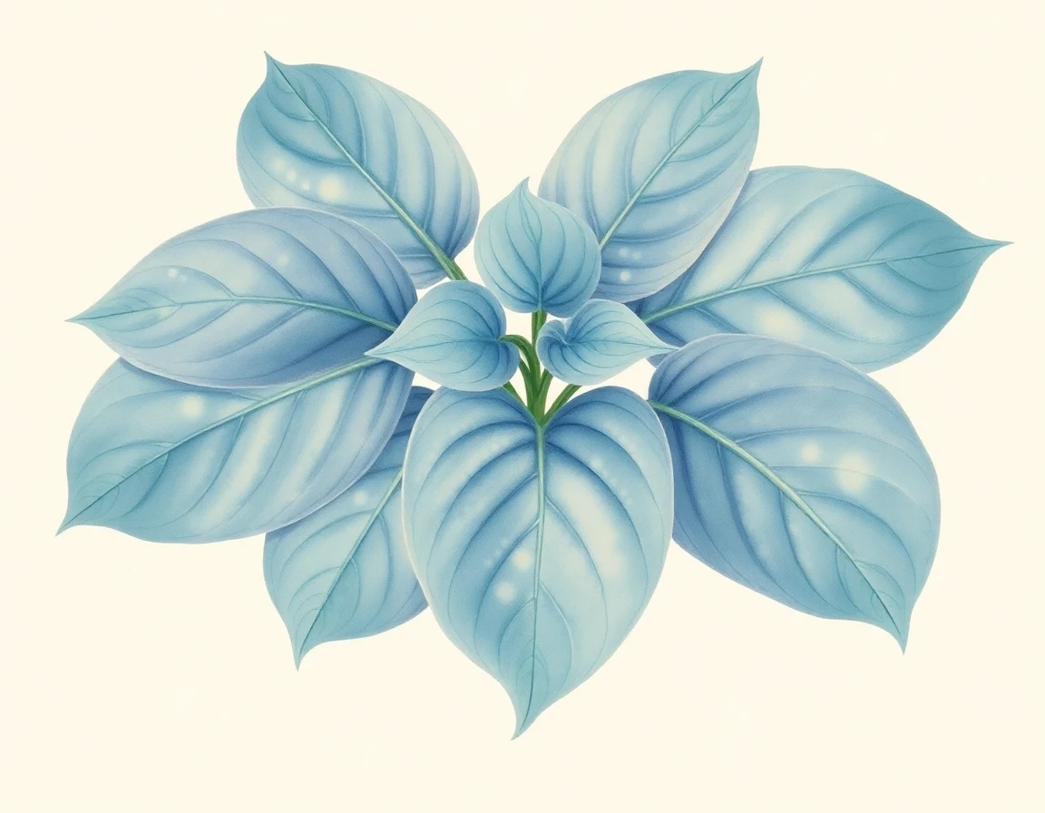 Watercolor illustration of Hosta 'Lady in Waiting'