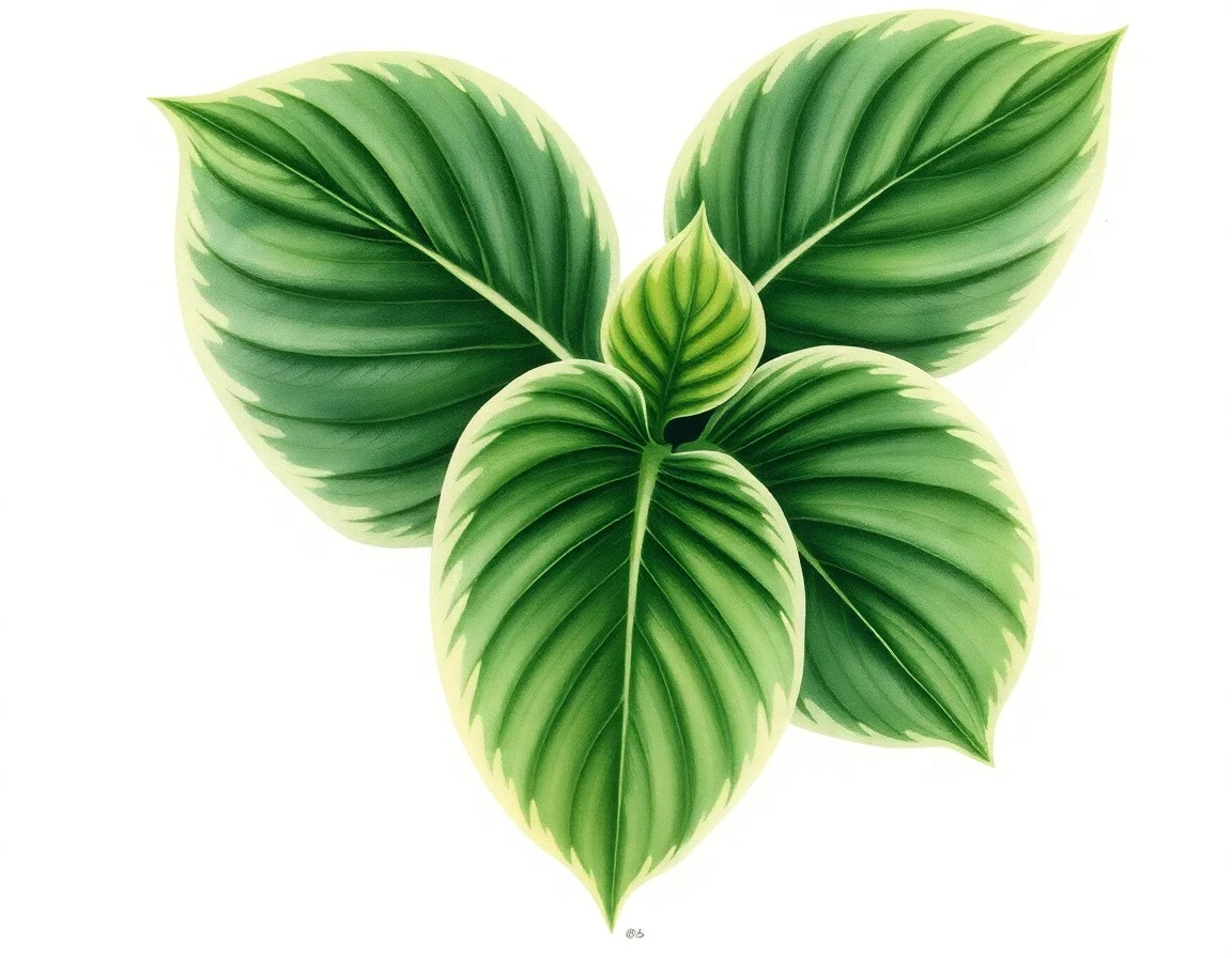 Watercolor illustration of Hosta 'Lady Isobel Barnett'