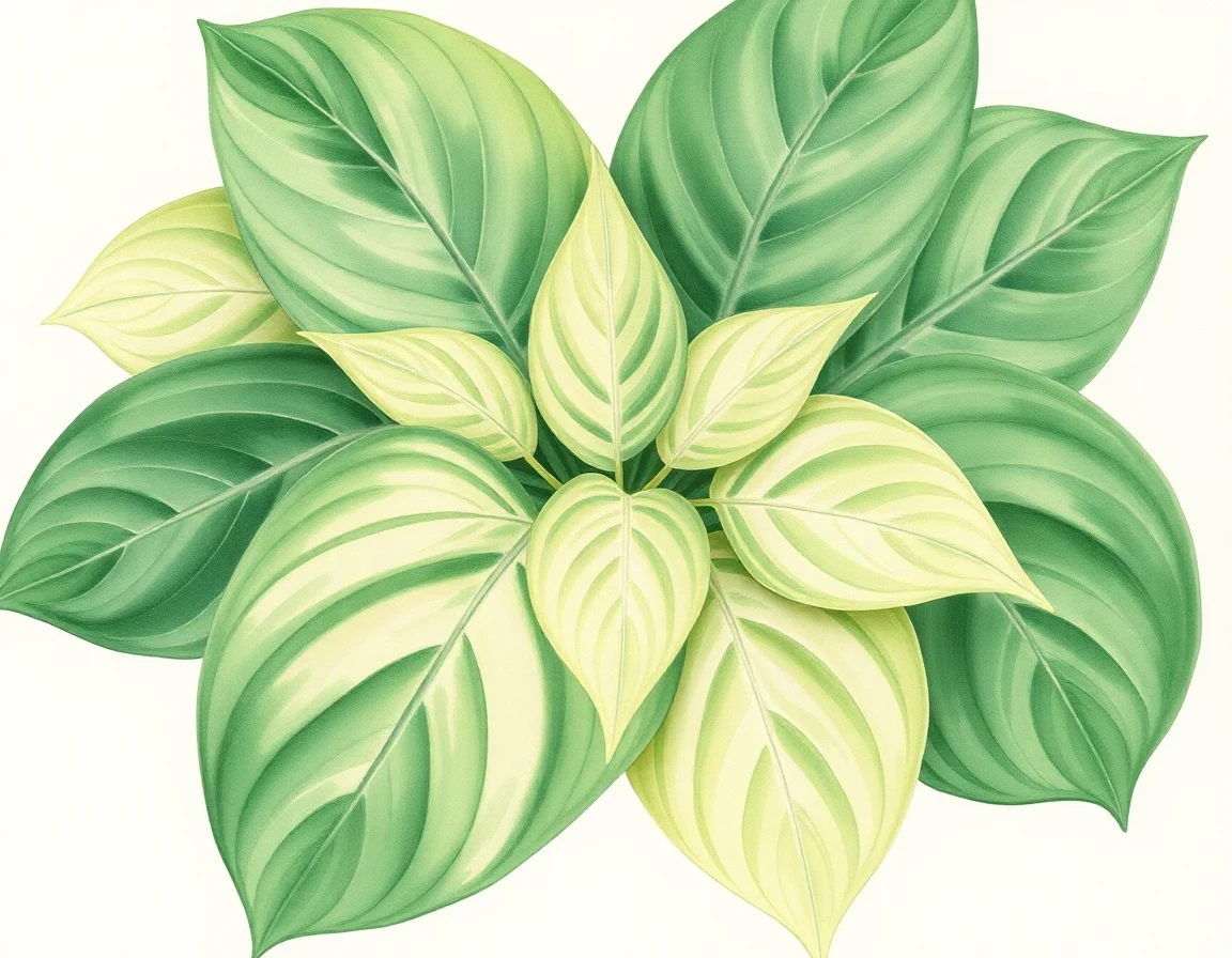 Watercolor illustration of Hosta 'Lady Jane'
