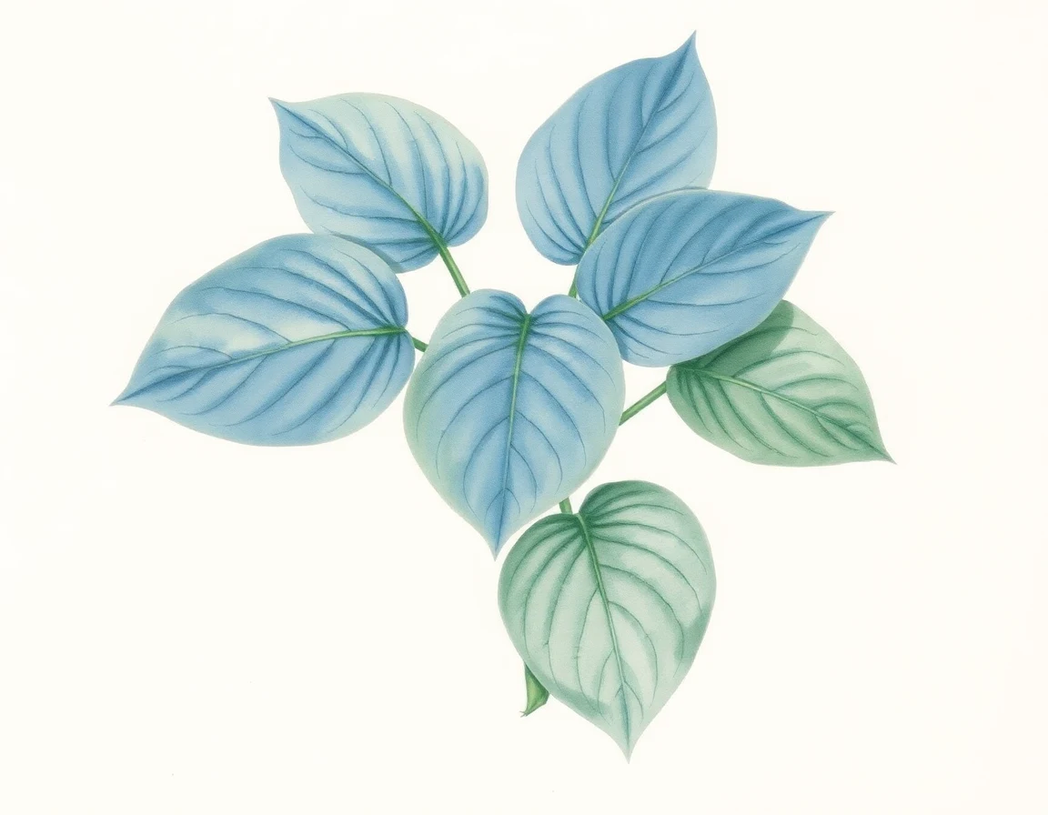 Watercolor illustration of Hosta 'Lady Luck'
