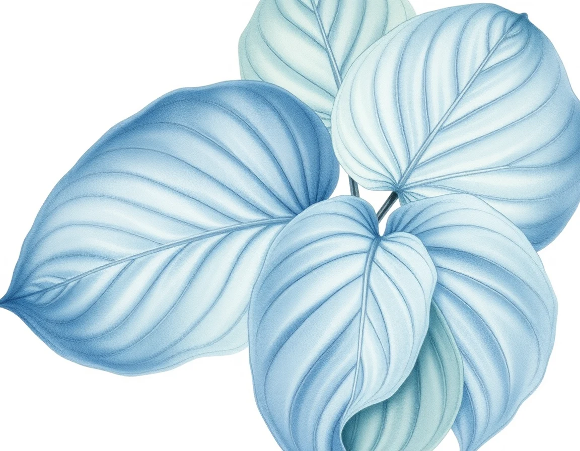 Watercolor illustration of Hosta 'Lake Chautauqua'