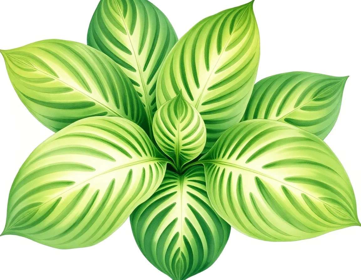 Watercolor illustration of Hosta 'Lake Ontario'