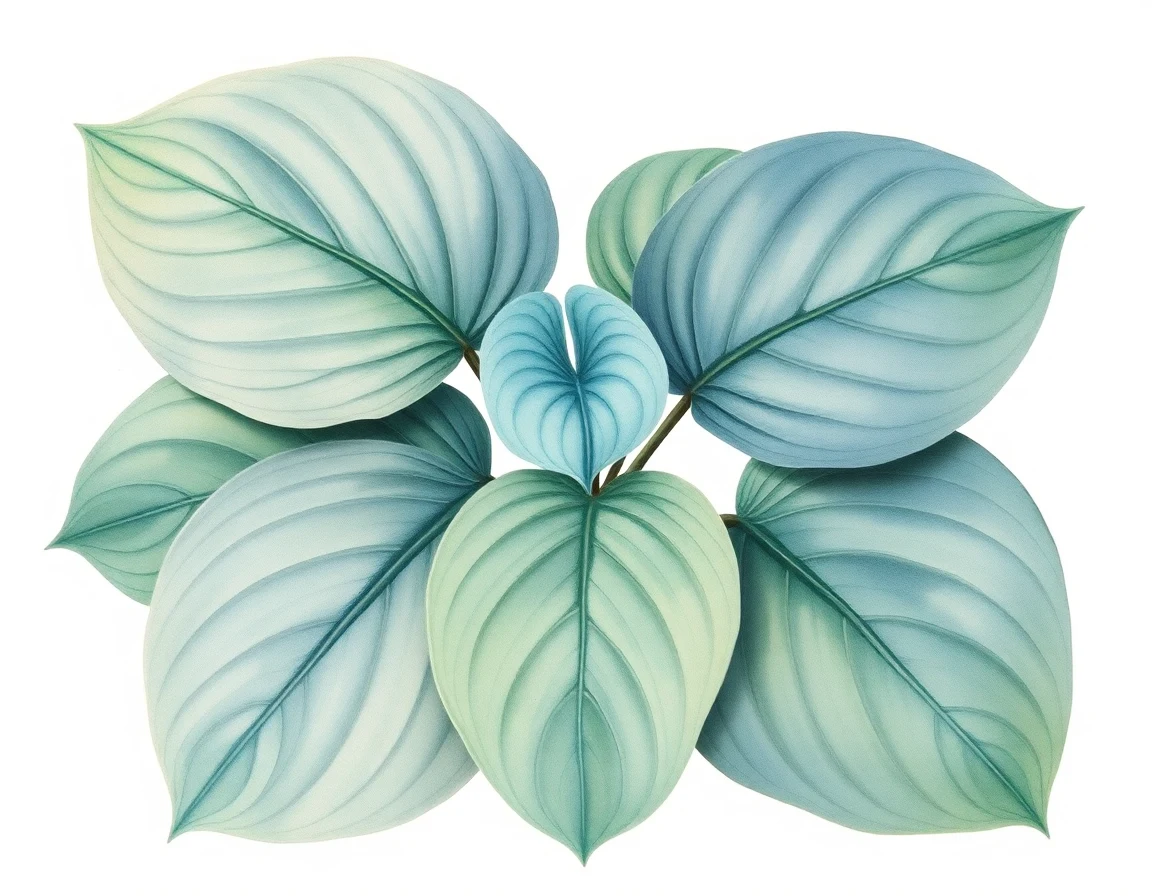 Watercolor illustration of Hosta 'Lake Superior'