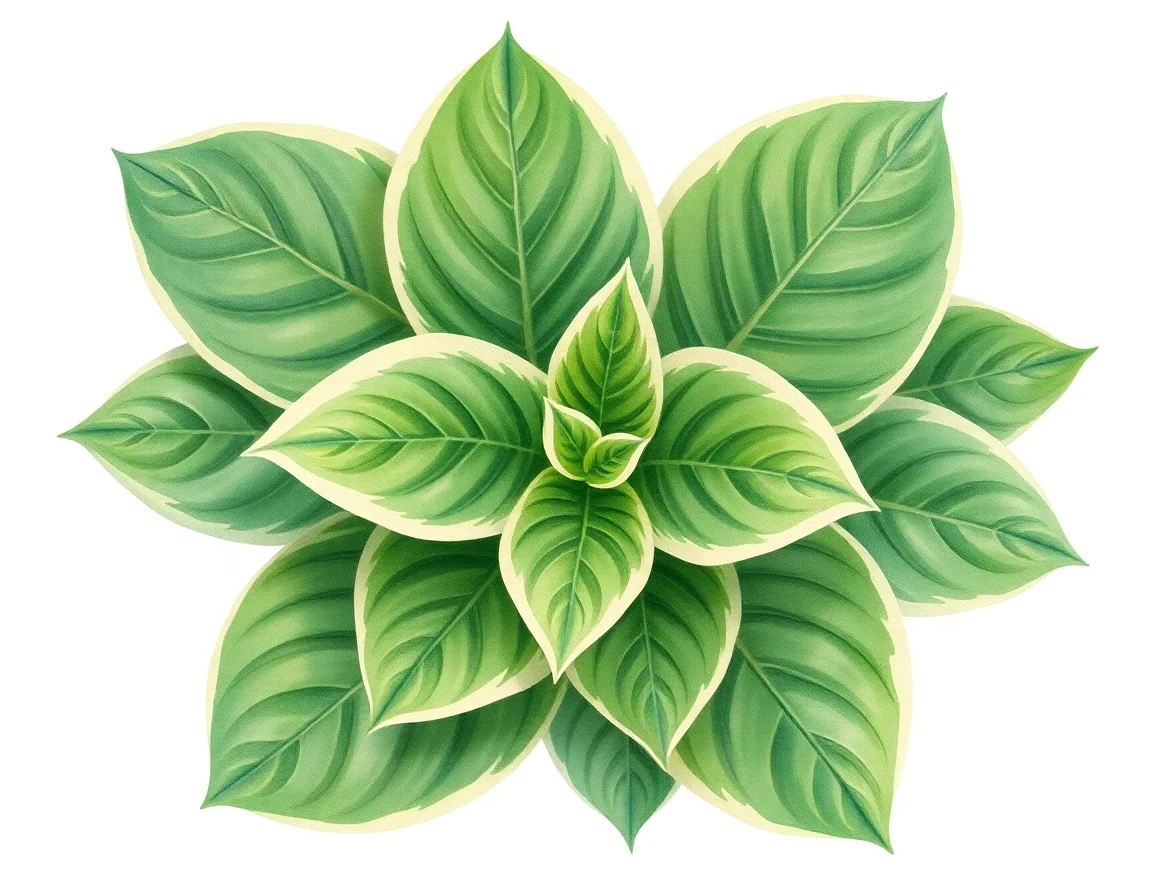Watercolor illustration of Hosta 'Lakeside a Go Go'