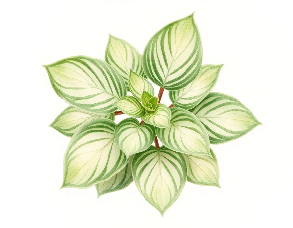 Watercolor illustration of Hosta 'Lakeside Accolade'