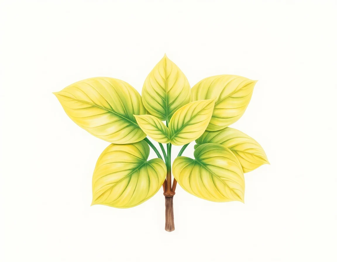 Watercolor illustration of Hosta 'Lakeside Baby Face'
