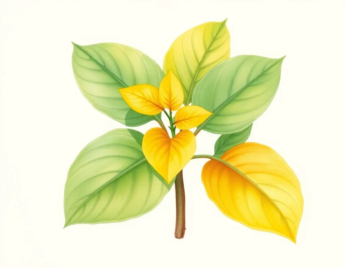 Watercolor illustration of Hosta 'Lakeside Banana Bay'