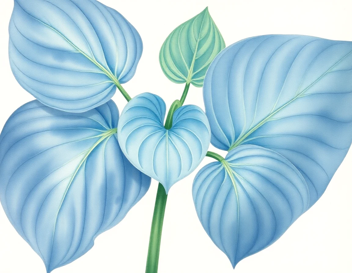 Watercolor illustration of Hosta 'Lakeside Beach Captain'