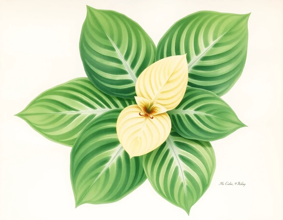 Watercolor illustration of Hosta 'Lakeside Black Mama'