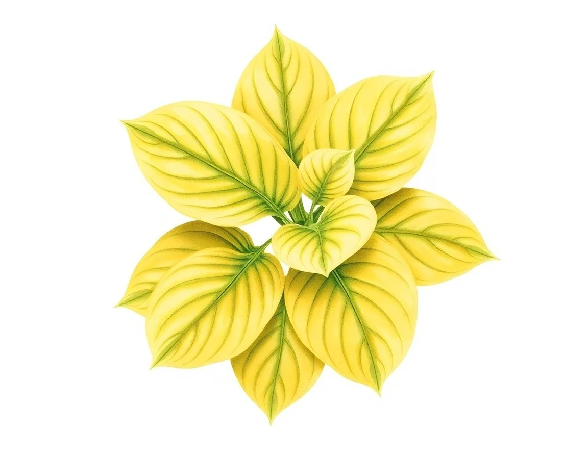Watercolor illustration of Hosta 'Lakeside Blushing Gold'