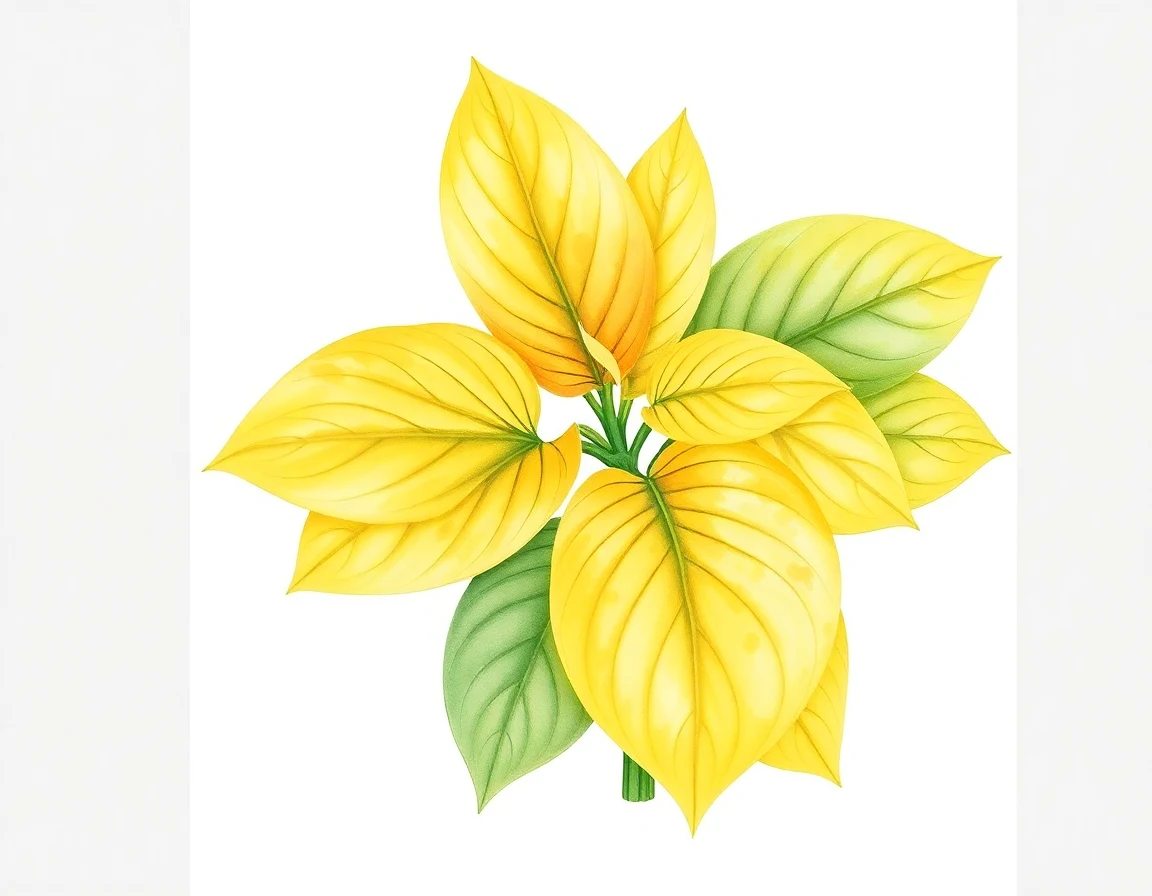 Watercolor illustration of Hosta 'Lakeside Butter Ball'