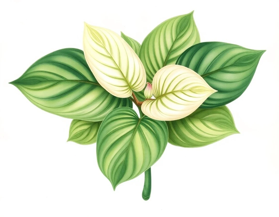 Watercolor illustration of Hosta 'Lakeside Charm'