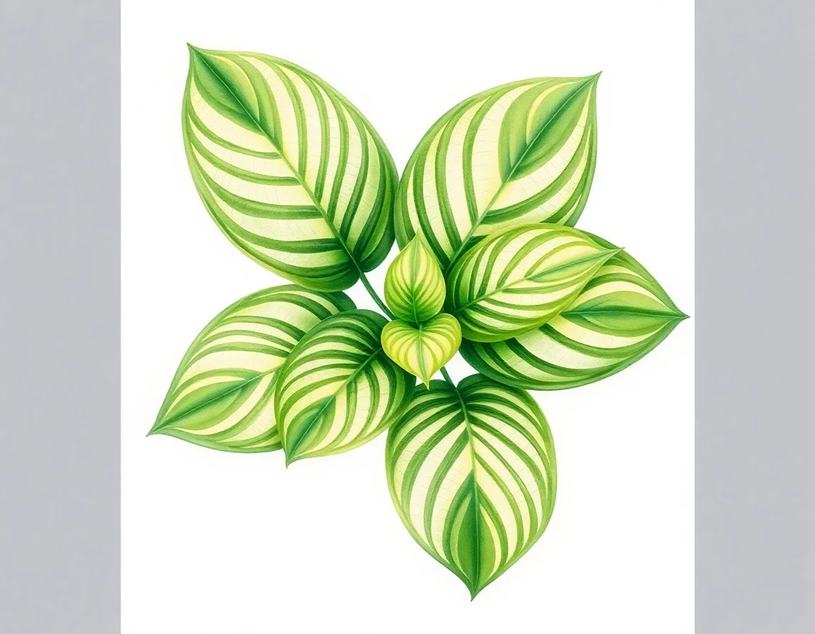 Watercolor illustration of Hosta 'Lakeside Coal Miner'