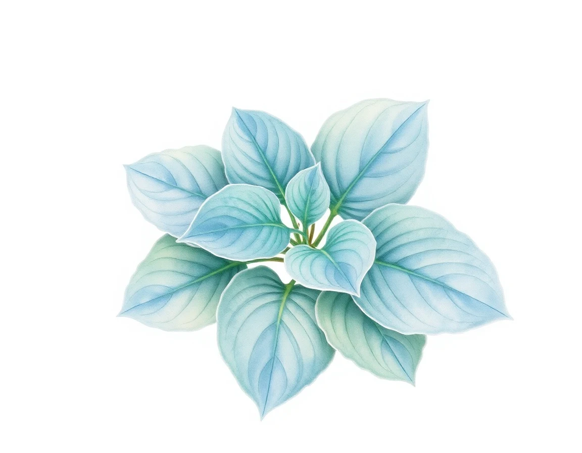 Watercolor illustration of Hosta 'Lakeside Cupcake'